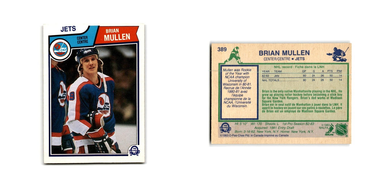 1983 O-Pee-Chee Brian Mullen RC Winnipeg Jets #389