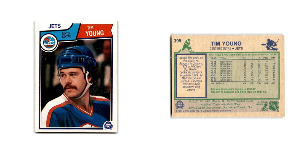 1983 O-Pee-Chee Tim Young Winnipeg Jets #395