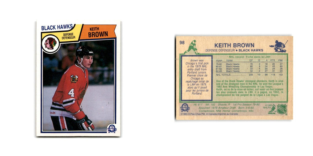 1983 O-Pee-Chee Keith Brown Chicago Blackhawks #98