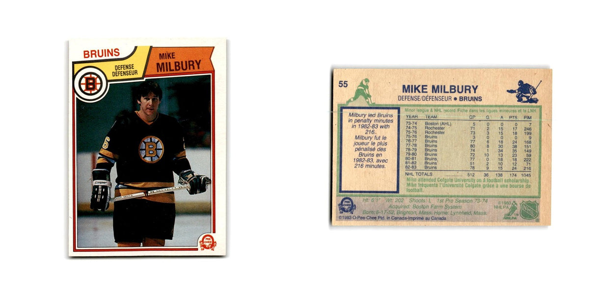 1983 O-Pee-Chee Mike Milbury Boston Bruins #55