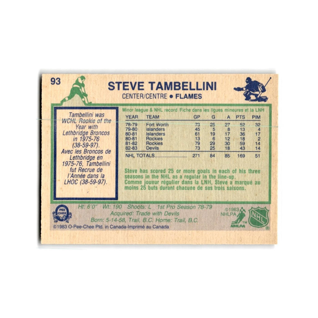 1983 O-Pee-Chee Steve Tambellini Calgary Flames #93