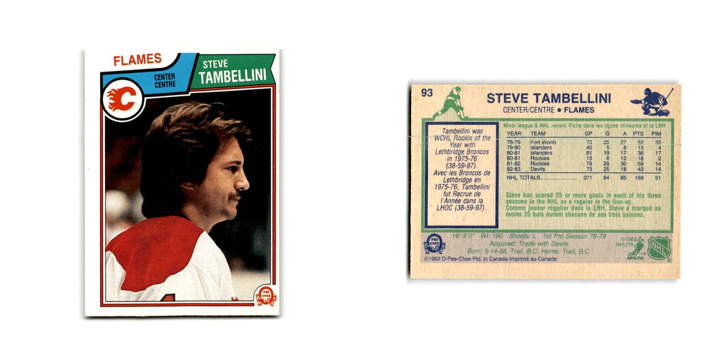 1983 O-Pee-Chee Steve Tambellini Calgary Flames #93