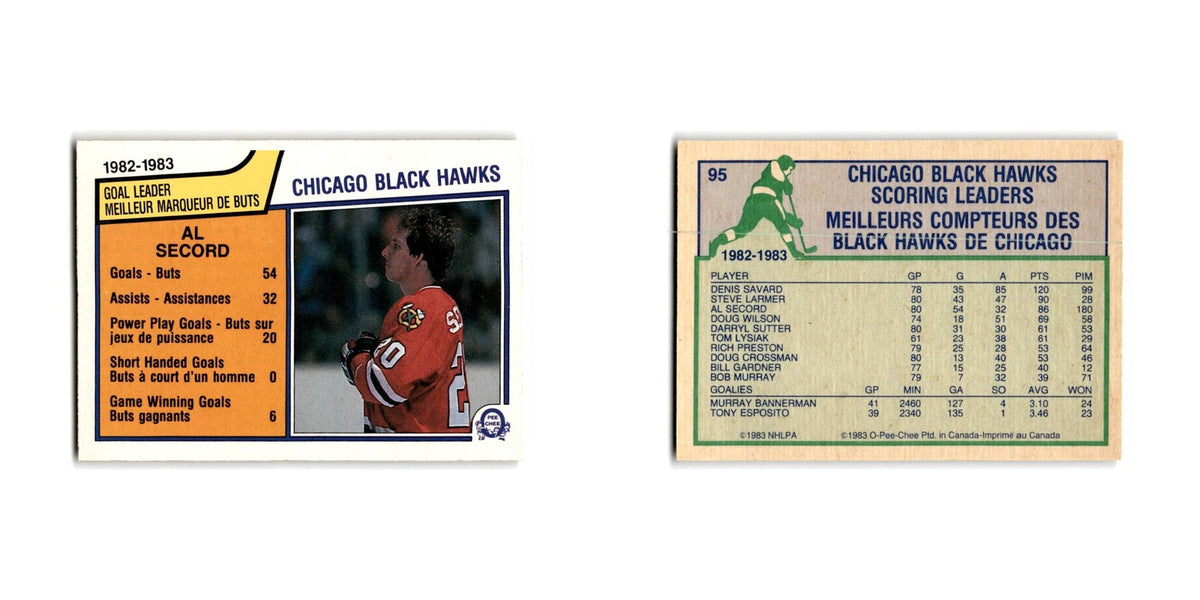 1983 O-Pee-Chee Al Secord Chicago Blackhawks #95
