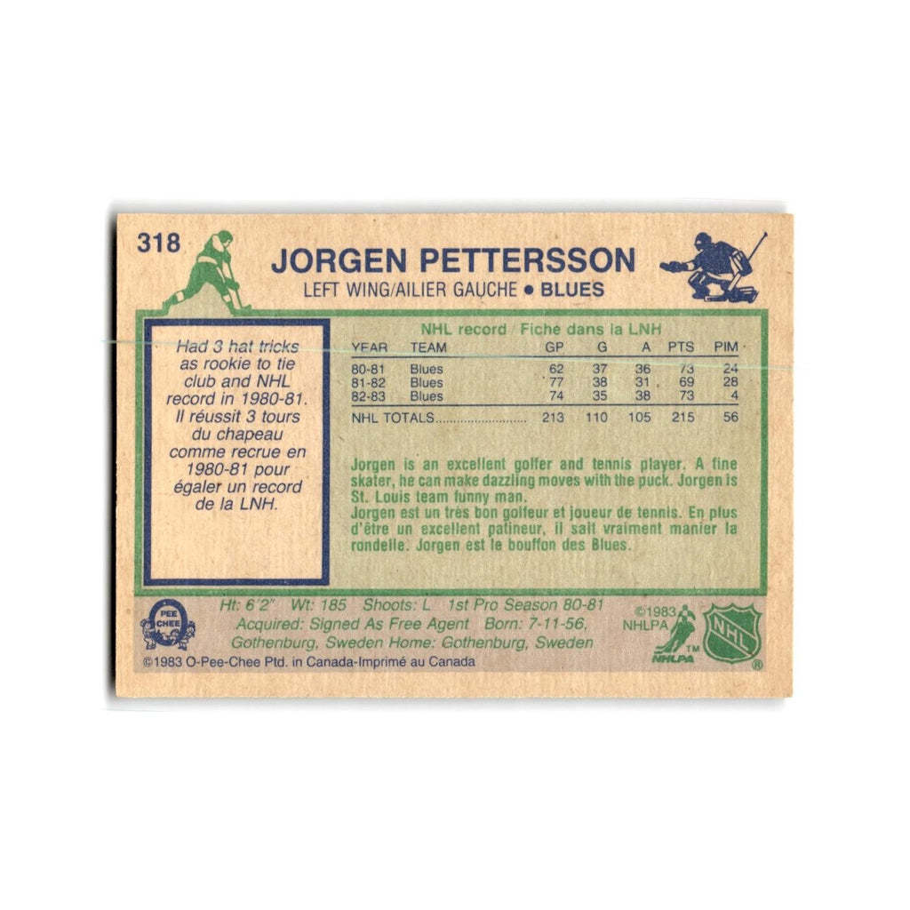 1983 O-Pee-Chee Jorgen Pettersson St. Louis Blues #318