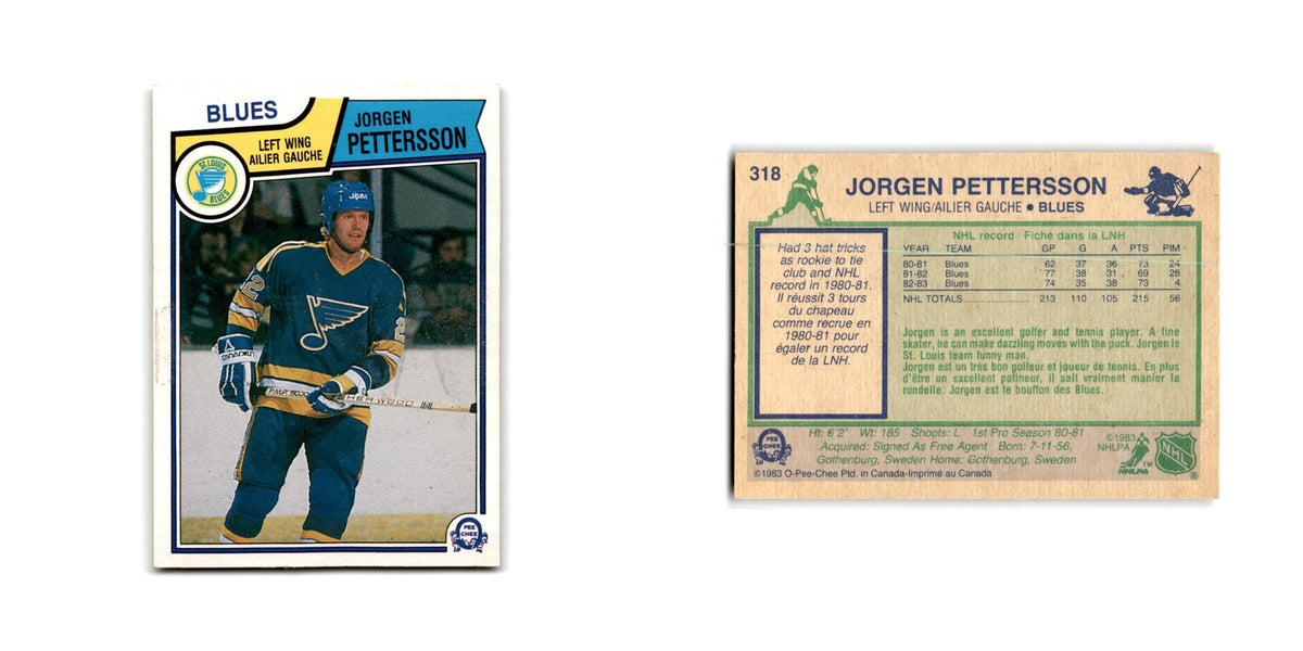 1983 O-Pee-Chee Jorgen Pettersson St. Louis Blues #318