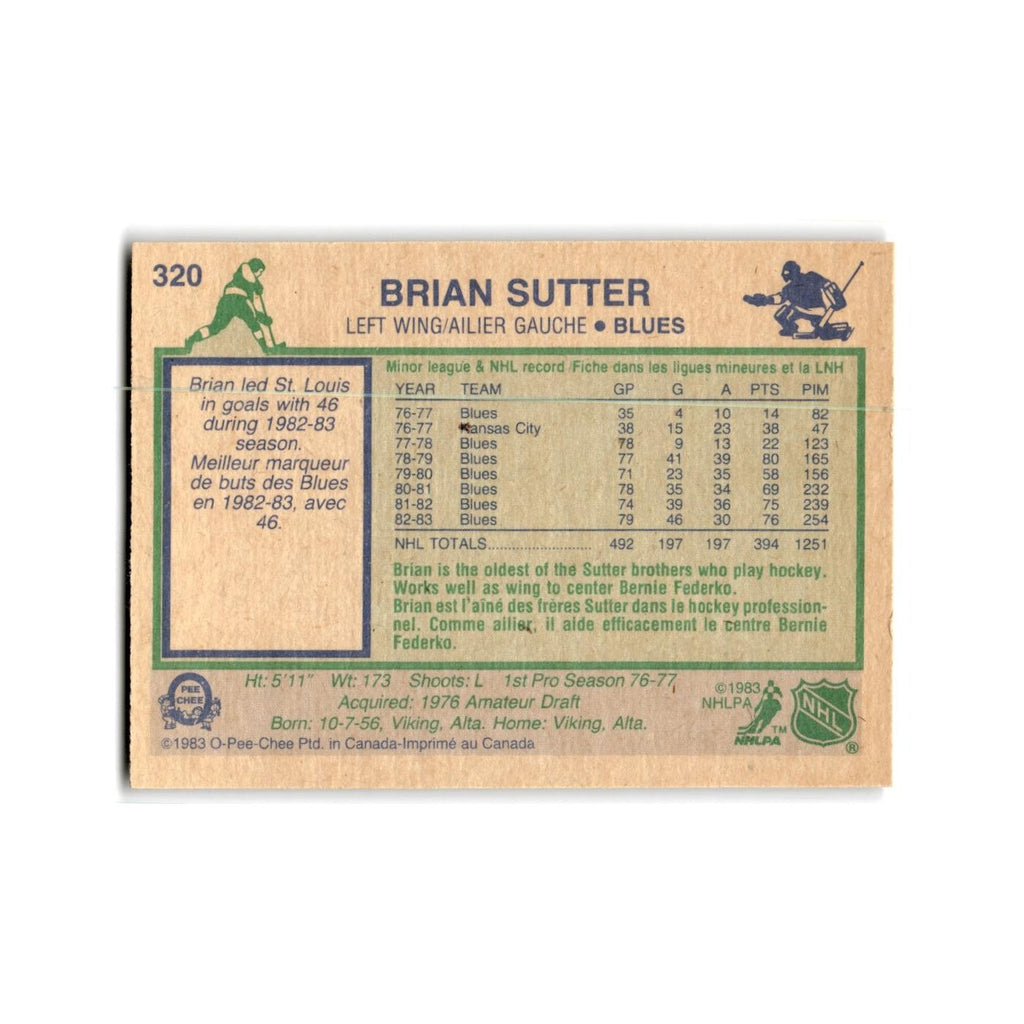 1983 O-Pee-Chee Brian Sutter St. Louis Blues #320