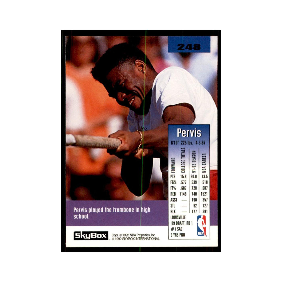 1992 SkyBox Pervis Ellison Basketball Cards #248