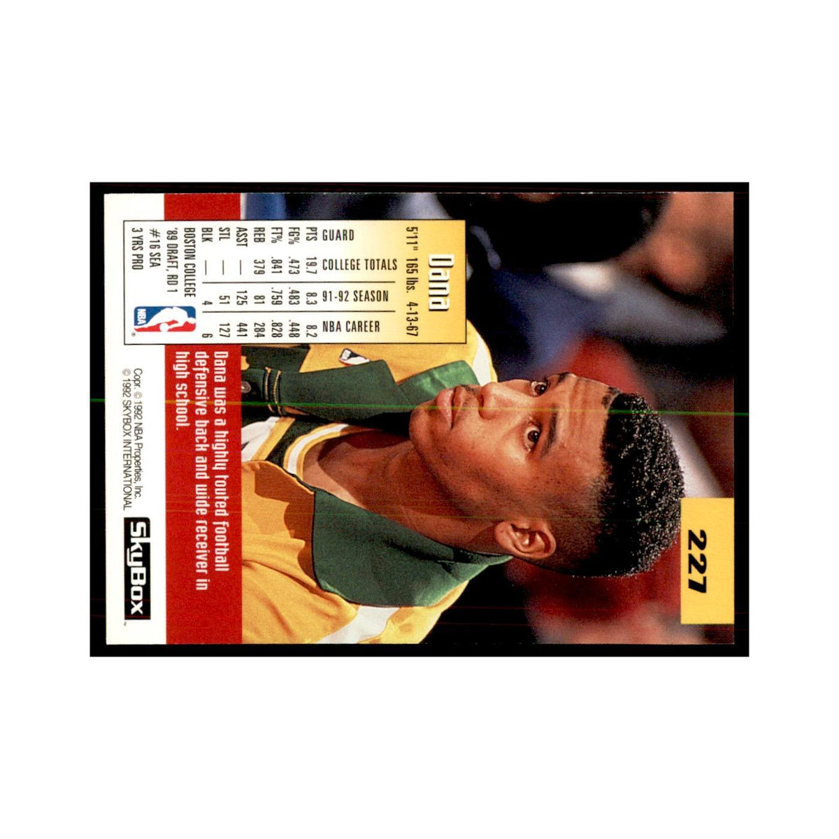 1992 SkyBox Dana Barros Basketball Cards #227