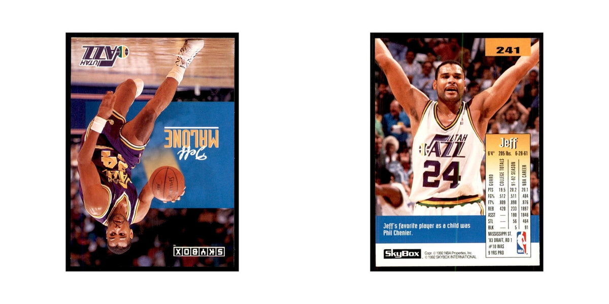 1992 SkyBox Jeff Malone Basketball Cards #241