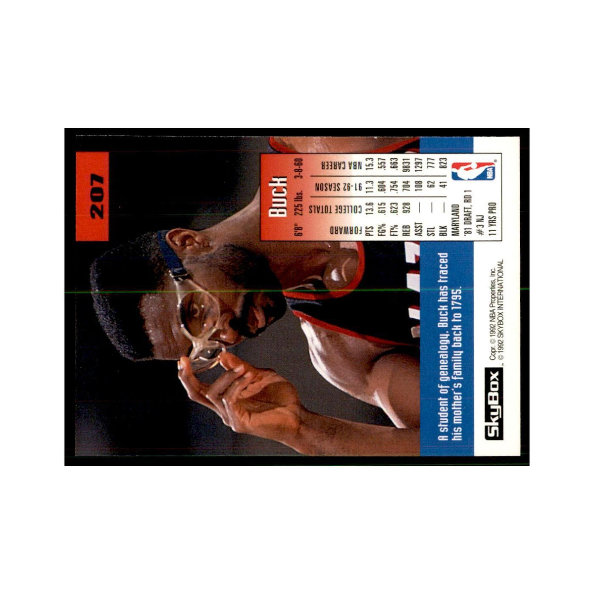 1992 SkyBox Buck Williams Basketball Cards #207