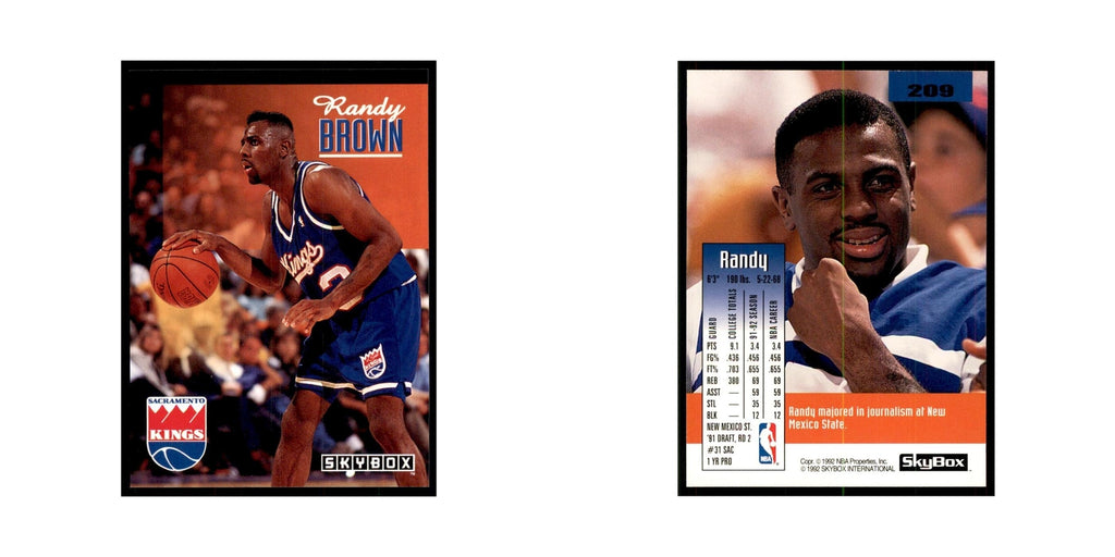 1992 SkyBox Randy Brown Basketball Cards #209