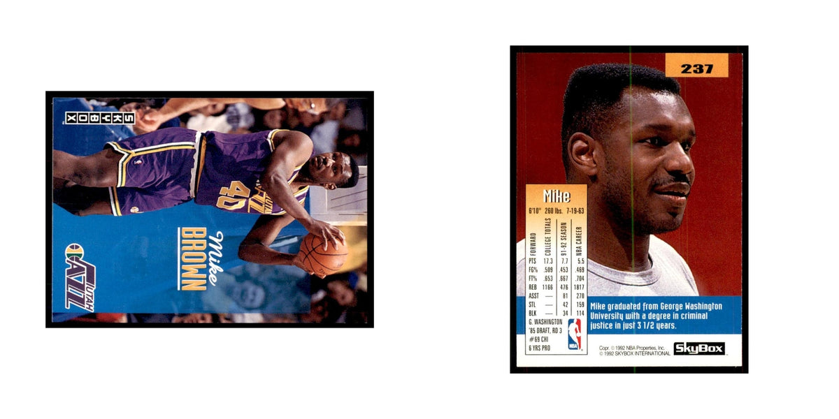 1992 SkyBox Mike Brown Basketball Cards #237