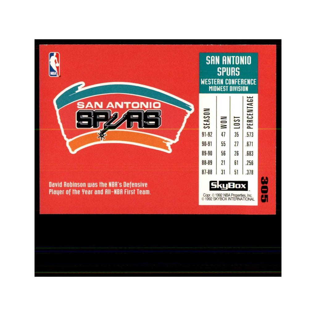1992 SkyBox San Antonio Spurs Basketball Cards #305