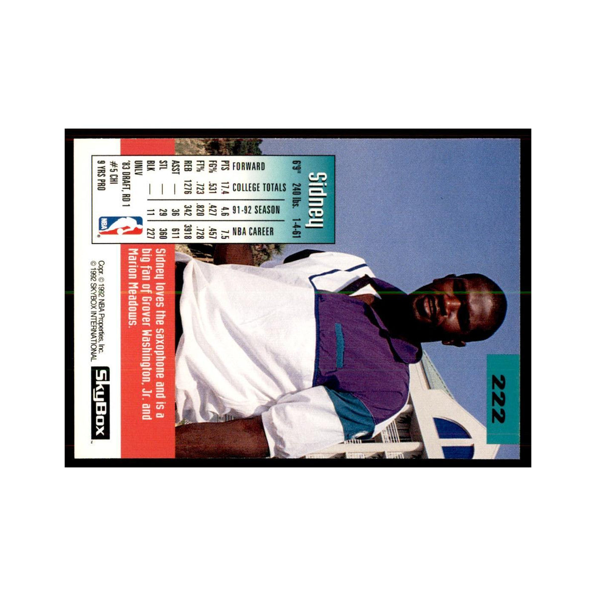 1992 SkyBox Sidney Green Basketball Cards #222