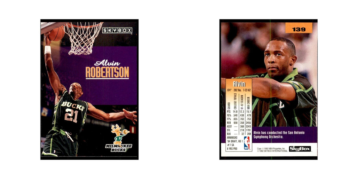 1992 SkyBox Alvin Robertson Basketball Cards #139