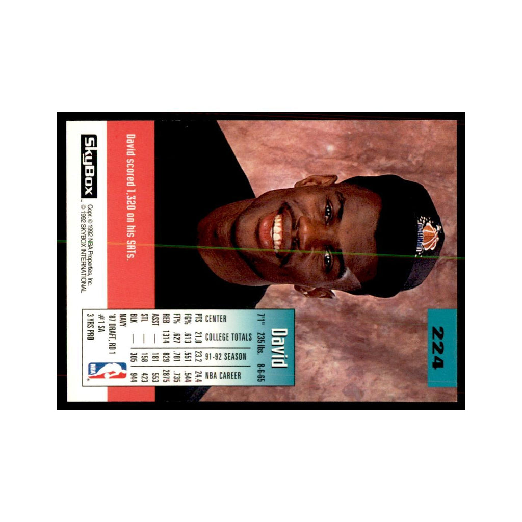 1992 SkyBox David Robinson Basketball Cards #224