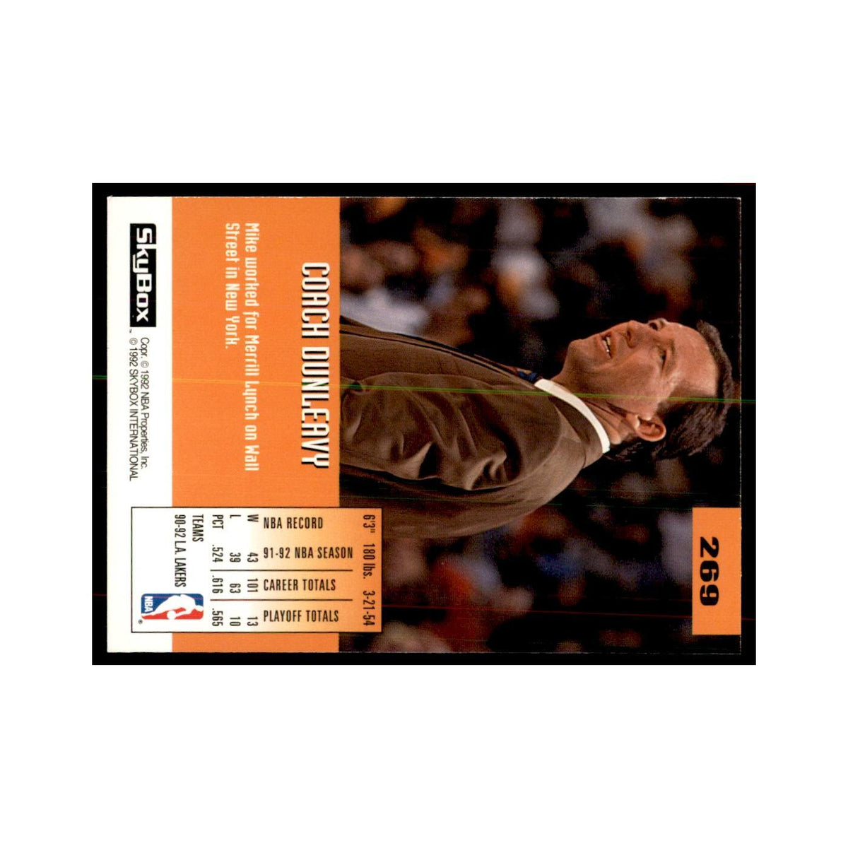 1992 SkyBox Mike Dunleavy Sr. Basketball Cards #269
