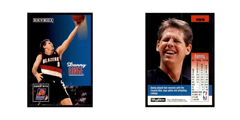 1992 SkyBox Danny Ainge Basketball Cards #199