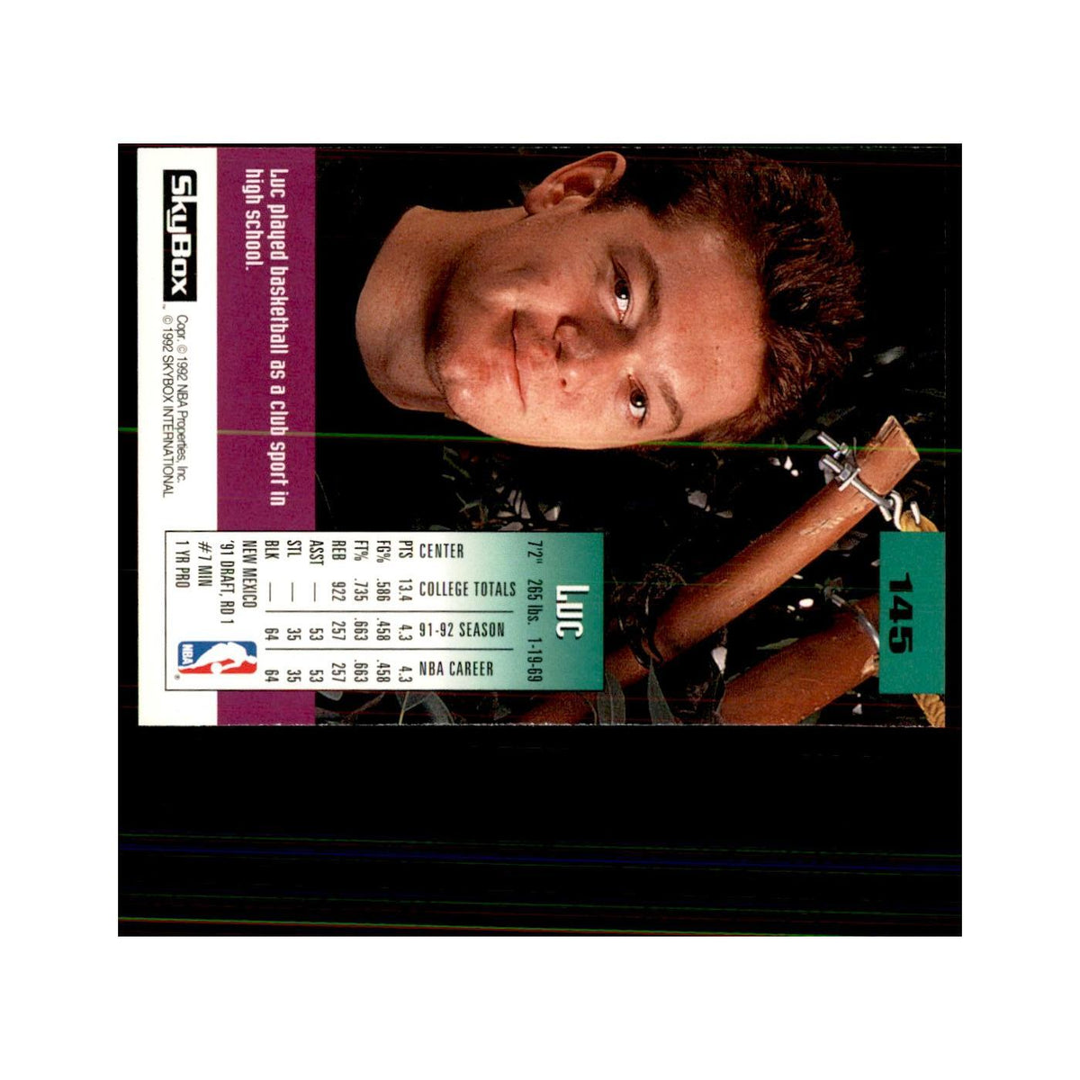 1992 SkyBox Luc Longley Basketball Cards #145