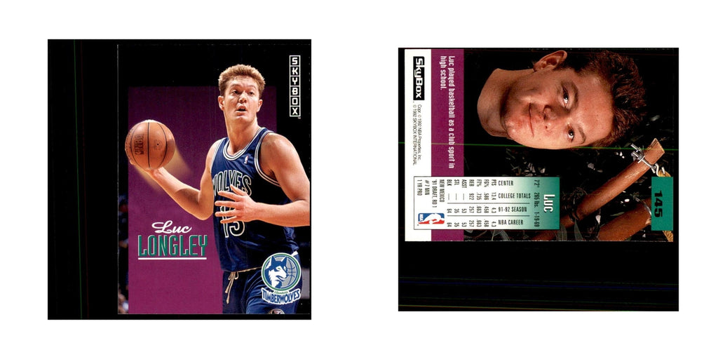 1992 SkyBox Luc Longley Basketball Cards #145