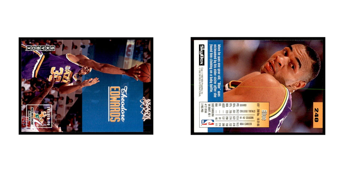 1992 SkyBox Blue Edwards Basketball Cards #240