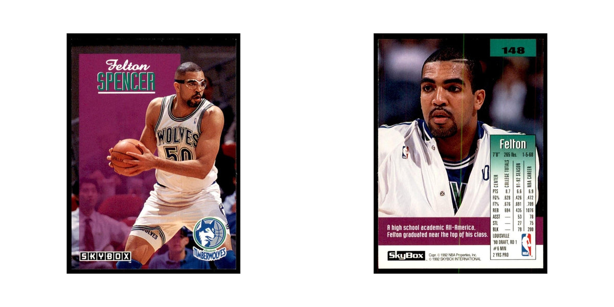 1992 SkyBox Felton Spencer Basketball Cards #148