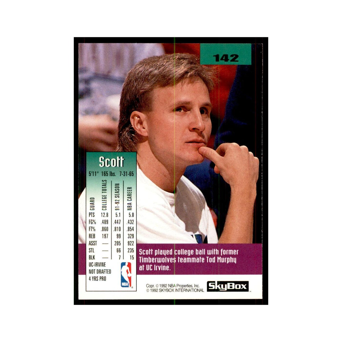 1992 SkyBox Scott Brooks Basketball Cards #142