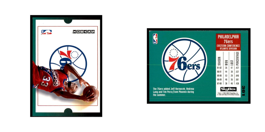 1992 SkyBox Philadelphis 76ers Basketball Cards #301