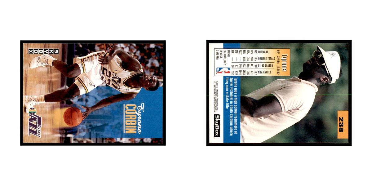 1992 SkyBox Tyrone Corbin Basketball Cards #238