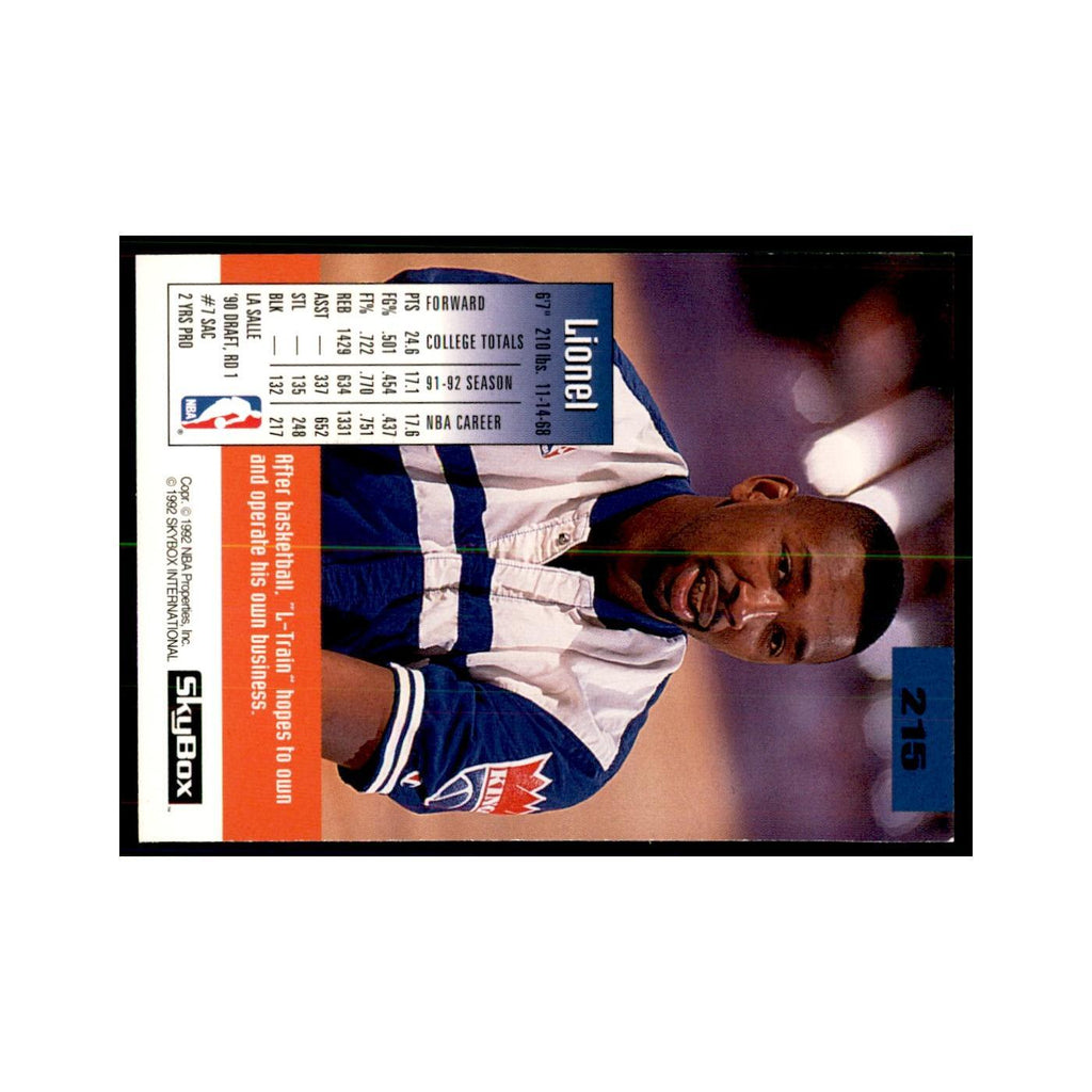 1992 SkyBox Lionel Simmons Basketball Cards #215