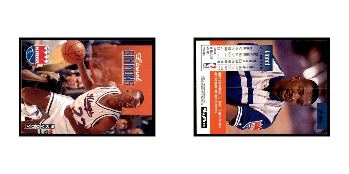 1992 SkyBox Lionel Simmons Basketball Cards #215
