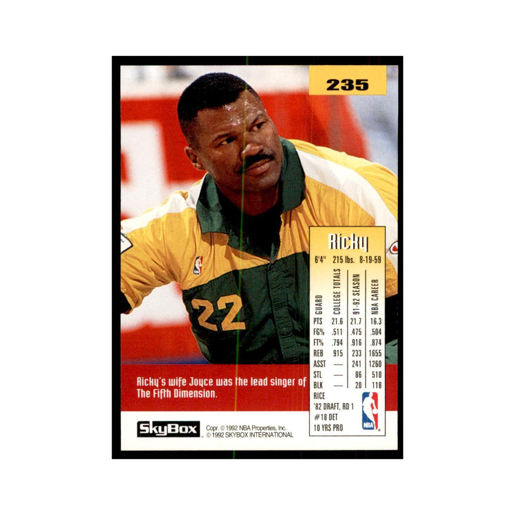 1992 SkyBox Ricky Pierce Basketball Cards #235