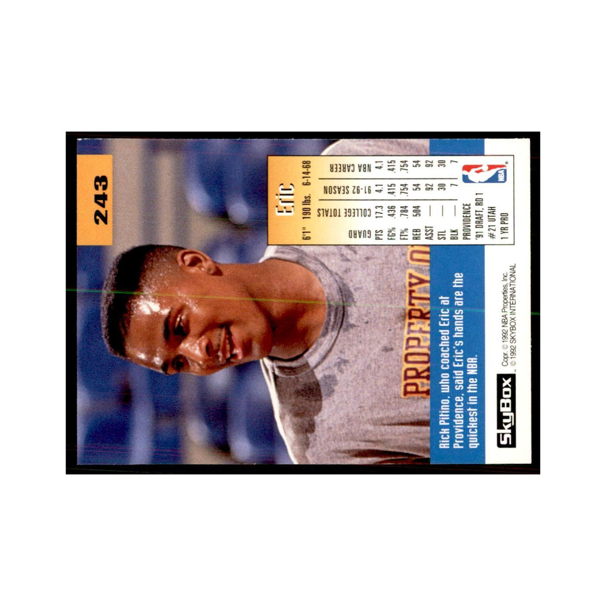 1992 SkyBox Eric Murdock Basketball Cards #243