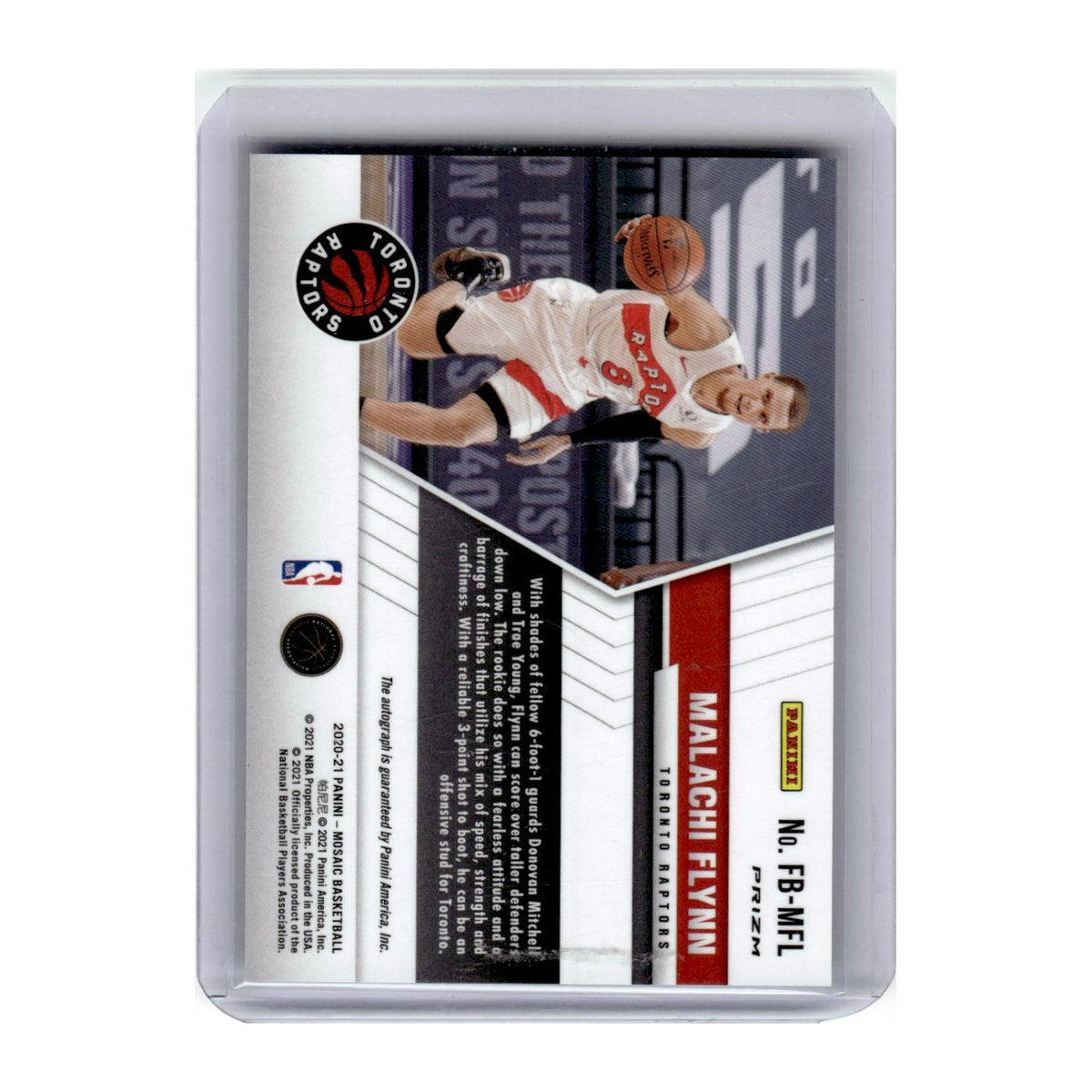 2021 Panini Mosaic Fast Break Malachi Flynn RC Auto Raptors #FB-MFL