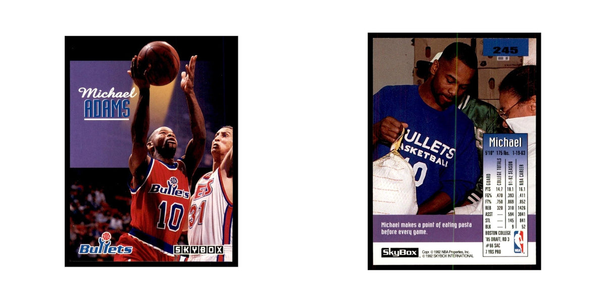 1992 SkyBox Michael Adams Basketball Cards #245