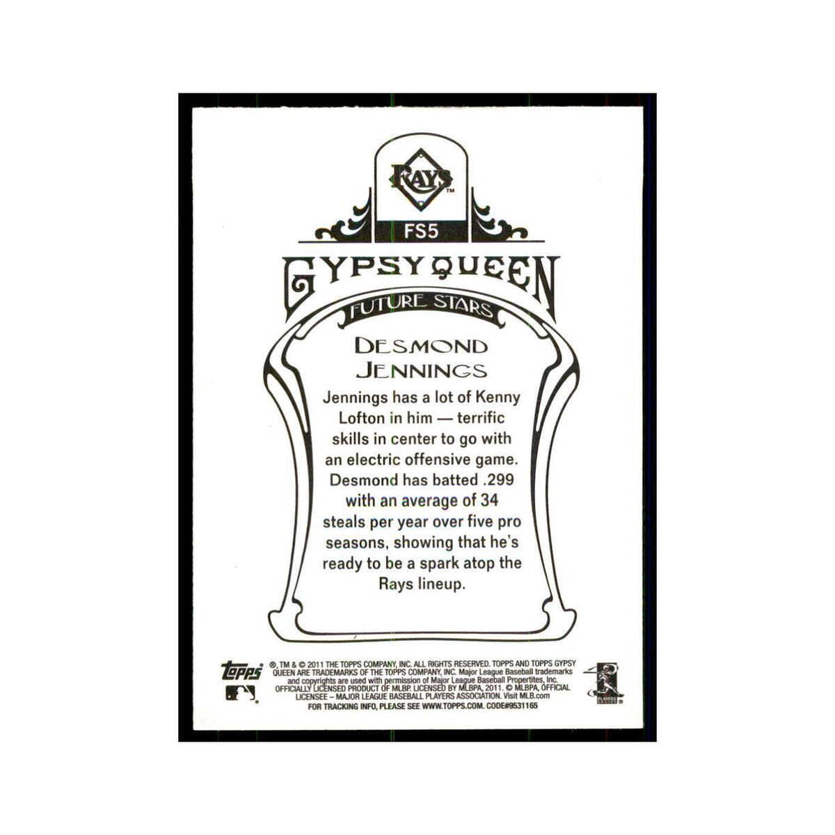 2011 Topps Gypsy Queen Desmond Jennings Baseball Cards #FS5