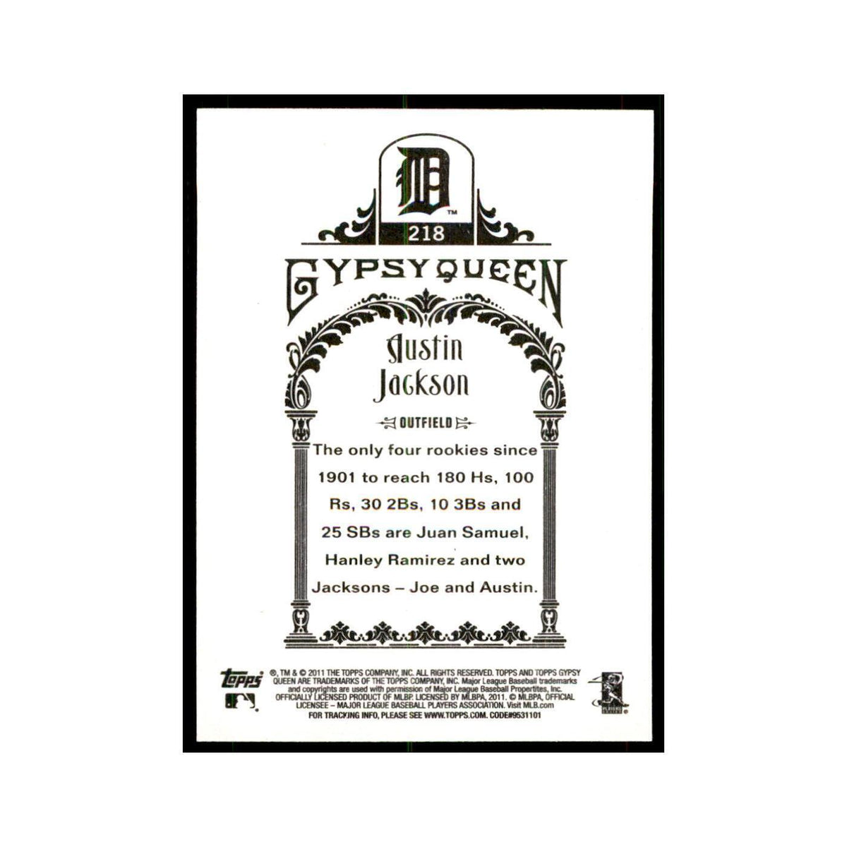 2011 Topps Gypsy Queen Austin Jackson Baseball Cards #218