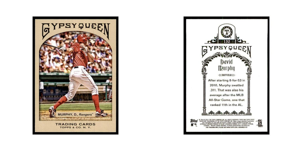 2011 Topps Gypsy Queen David Murphy Baseball Cards #132