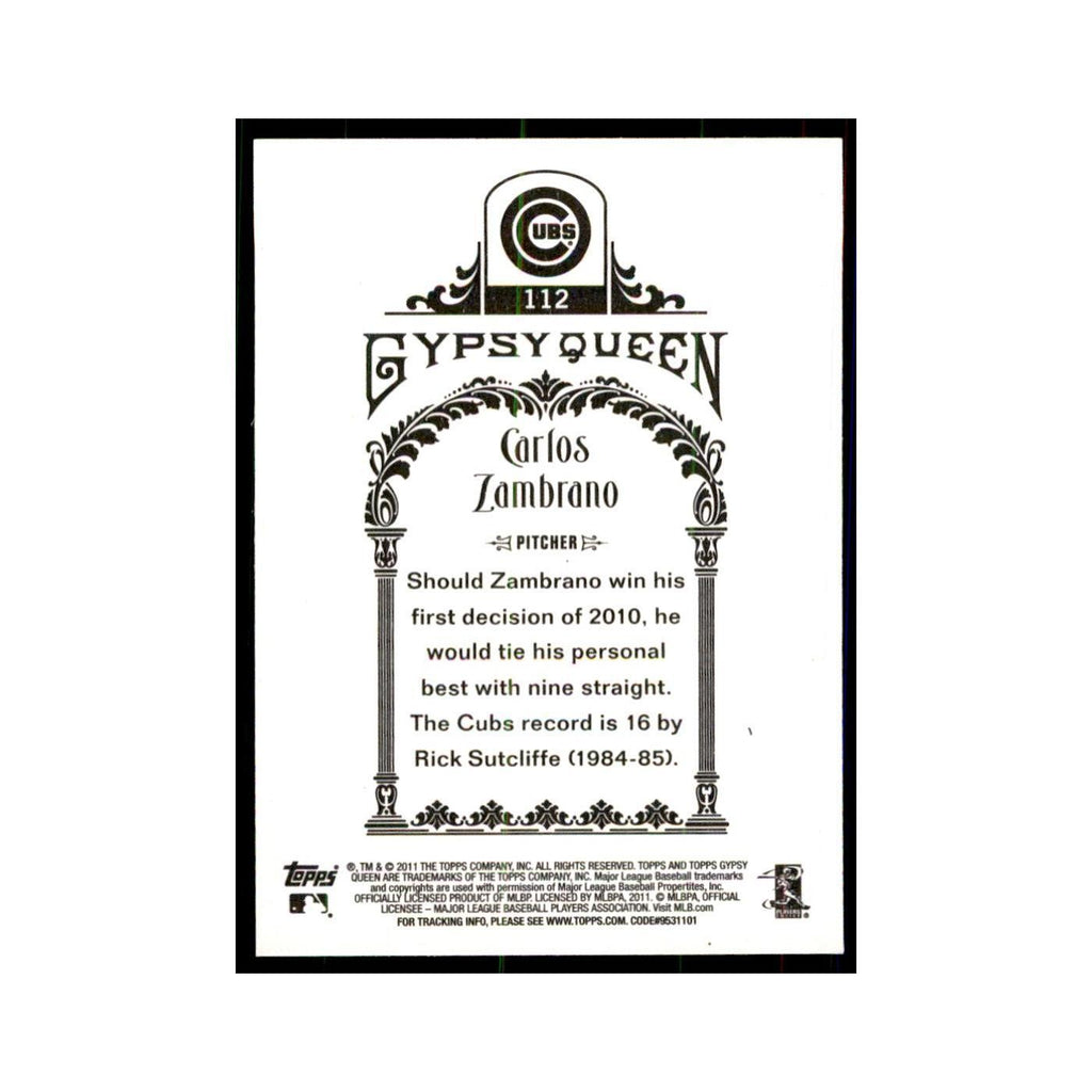 2011 Topps Gypsy Queen Carlos Zambrano Baseball Cards #112