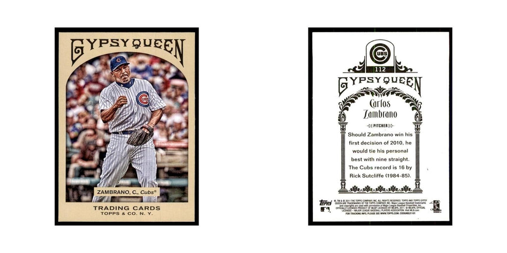 2011 Topps Gypsy Queen Carlos Zambrano Baseball Cards #112