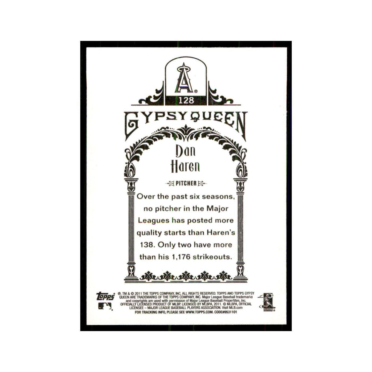 2011 Topps Gypsy Queen Dan Haren Baseball Cards #128