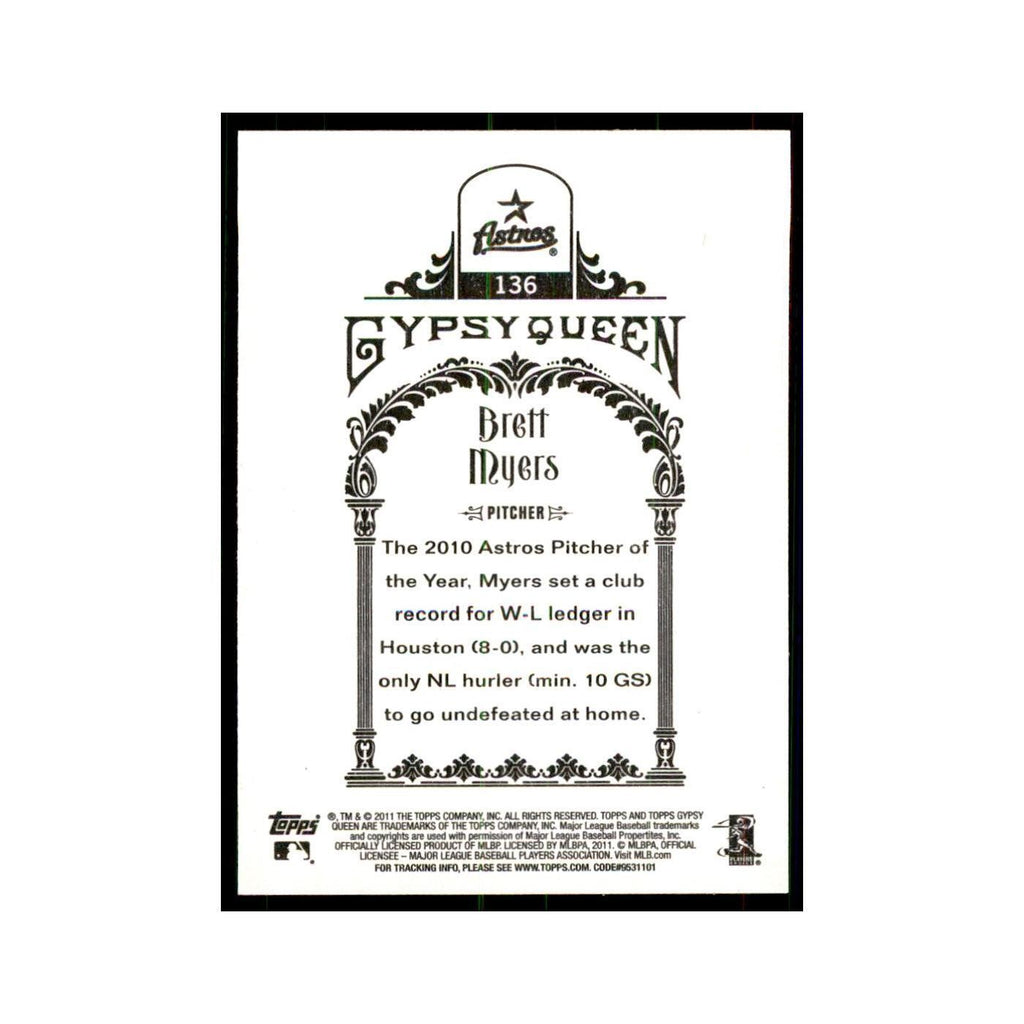 2011 Topps Gypsy Queen Brett Myers Baseball Cards #136