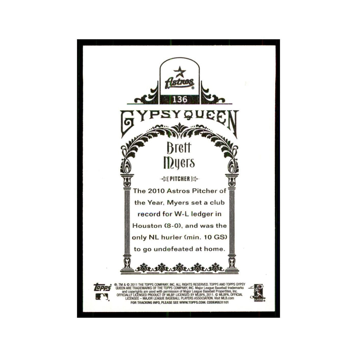 2011 Topps Gypsy Queen Brett Myers Baseball Cards #136