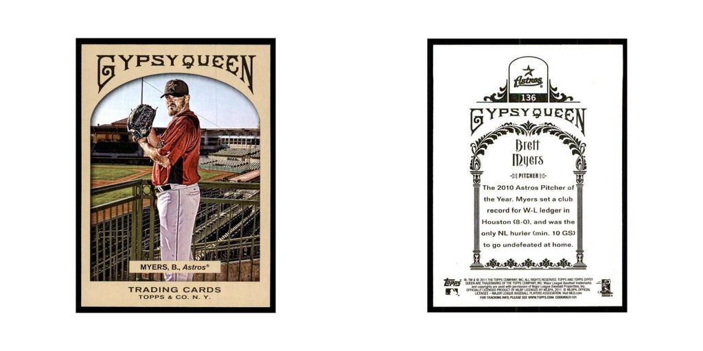 2011 Topps Gypsy Queen Brett Myers Baseball Cards #136