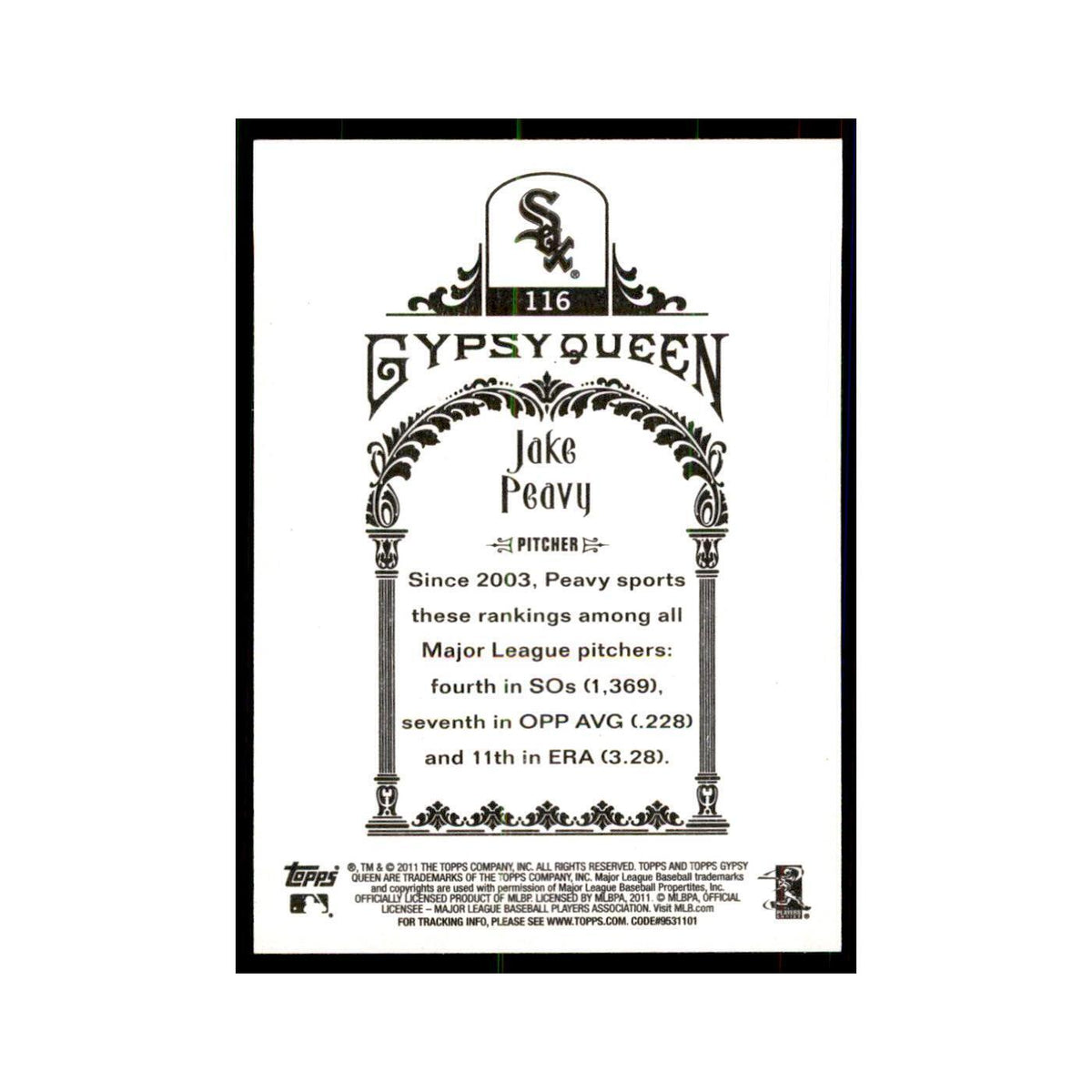 2011 Topps Gypsy Queen Jake Peavy Baseball Cards #116