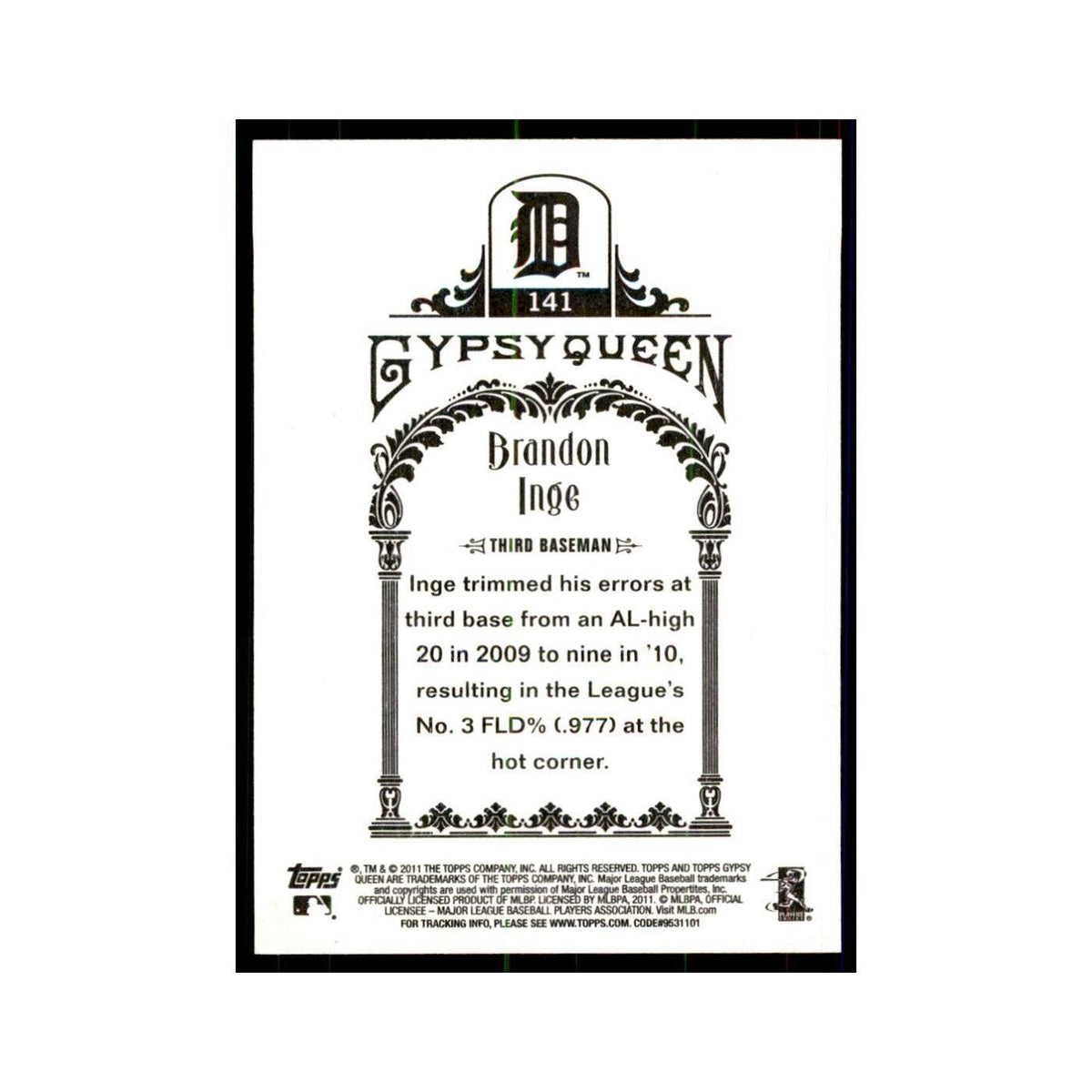 2011 Topps Gypsy Queen Brandon Inge Baseball Cards #141