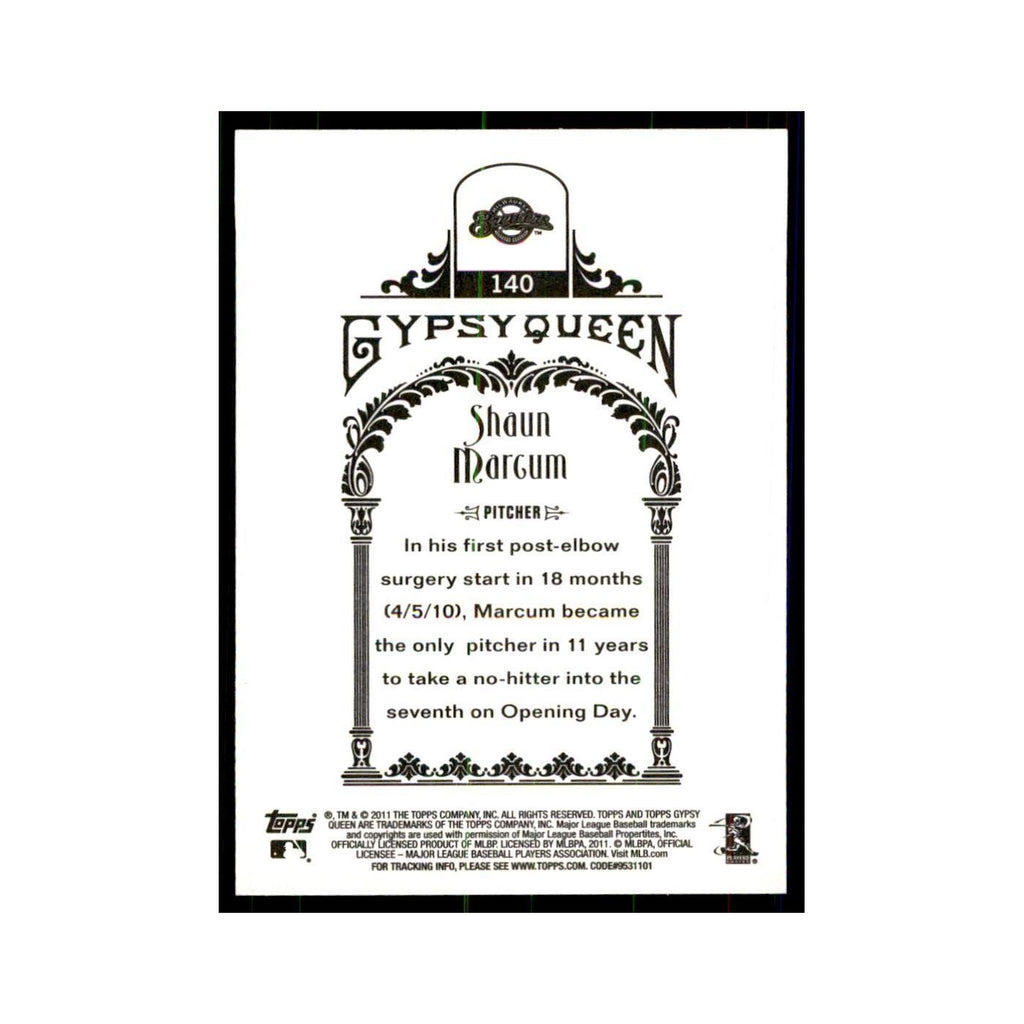 2011 Topps Gypsy Queen Shaun Marcum Baseball Cards #140