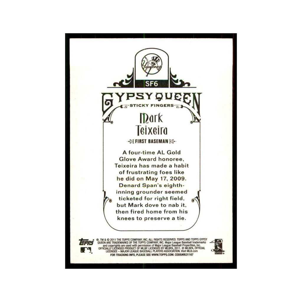 2011 Topps Gypsy Queen Mark Teixeira Baseball Cards #SF6