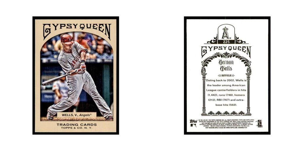 2011 Topps Gypsy Queen Vernon Wells Baseball Cards #225