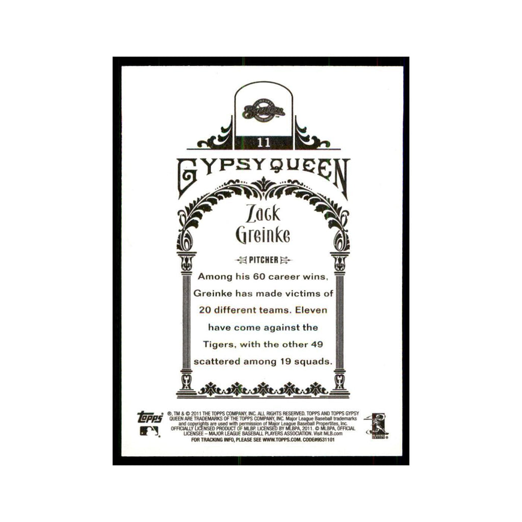 2011 Topps Gypsy Queen Zack Greinke Baseball Cards #11